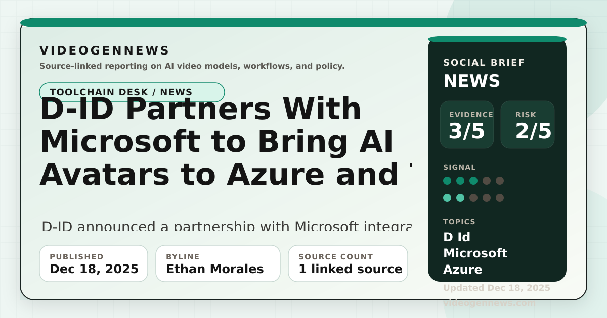 D-ID Partners With Microsoft to Bring AI Avatars to Azure and Teams ...