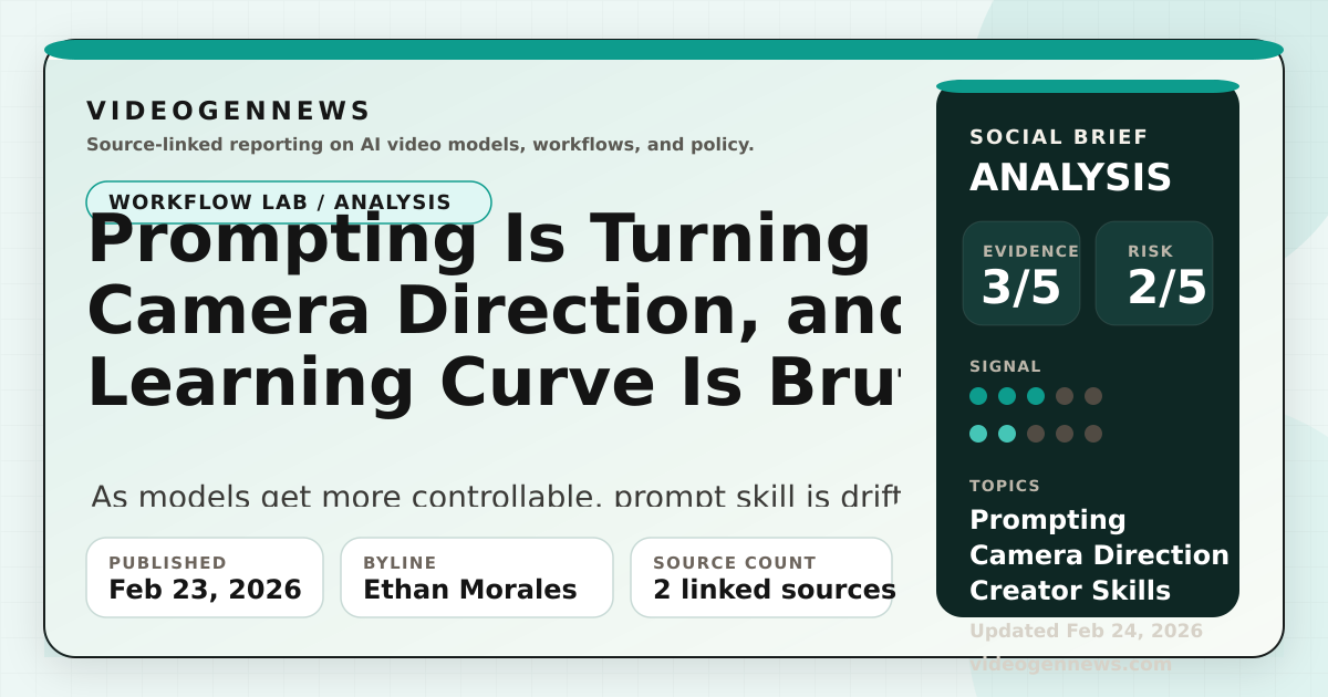 Prompting Is Turning Into Camera Direction, and the Learning Curve Is ...